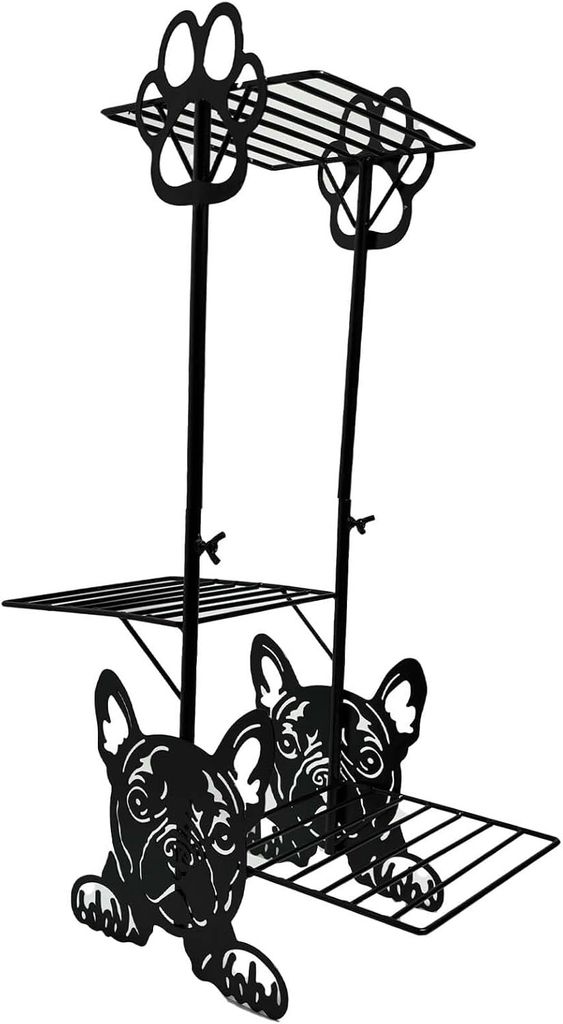 Ctpeng Pflanzenregal – Metall, Schwarz, Indoor & Outdoor, 40x18x60 cm