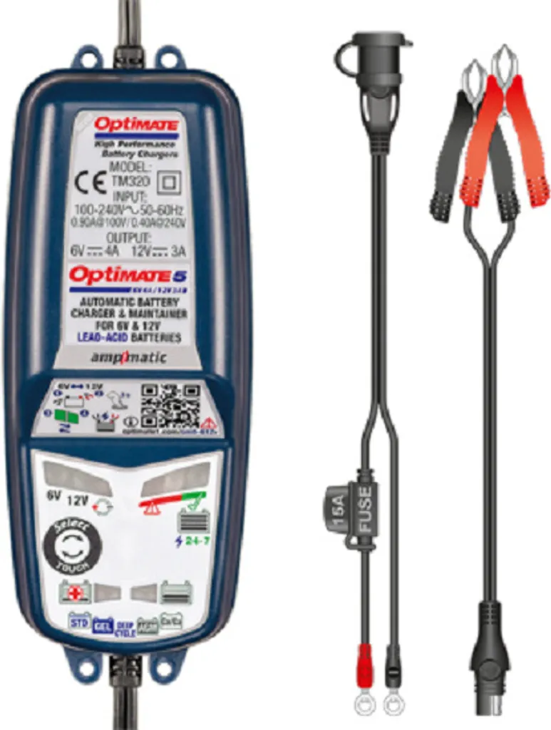 OptiMATE 5 Select TecMate : Chargeur de batterie 6V 12V haute précision - 8