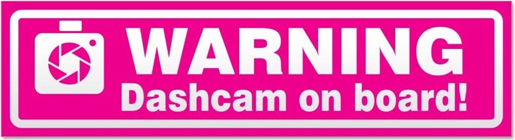 Kiwistar - Autoaufkleber - Pink - 60 x 16 cm - Dashcam on Board Warning invertiert - Hinweis Aufkleber Sticker für Auto, Kfz, Fahrrad, PKW, LKW