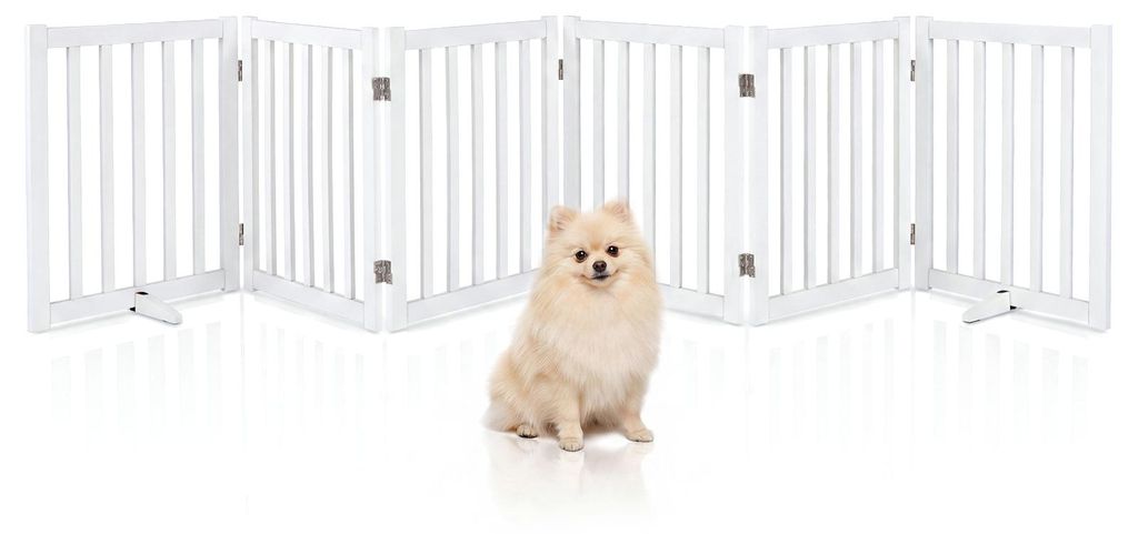 COSTWAY Afsluitrooster voor honden, 60 cm hoog, houten Productafbeelding 