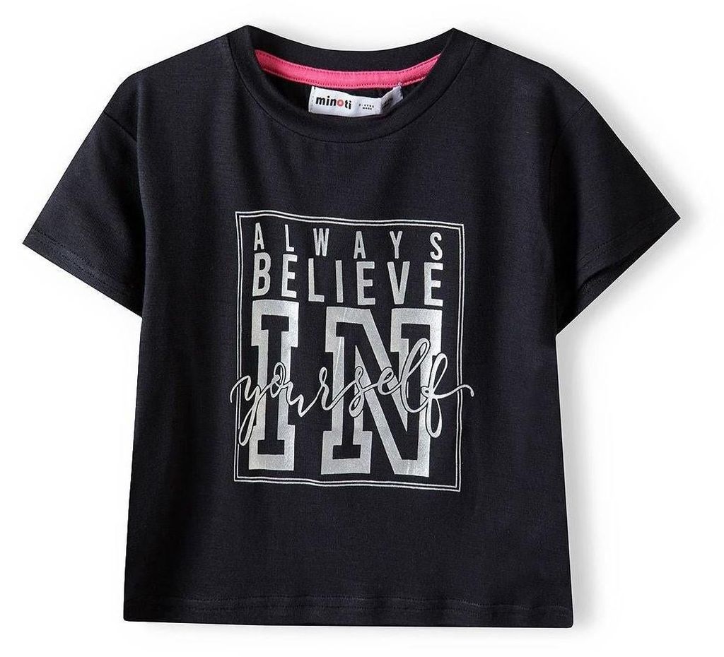 Minoti T Shirt kurzarm Schwarz Gr. 110 für Mädchen