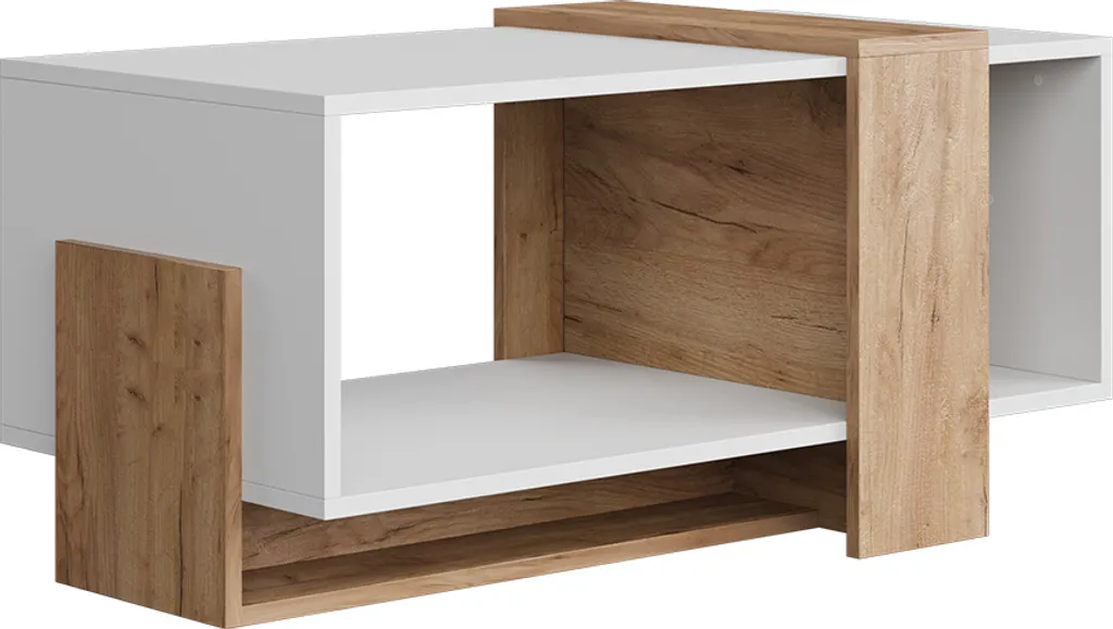 Table basse Vicco Aven Chêne blanc et Or 91,8x49 cm Modèle 54387
