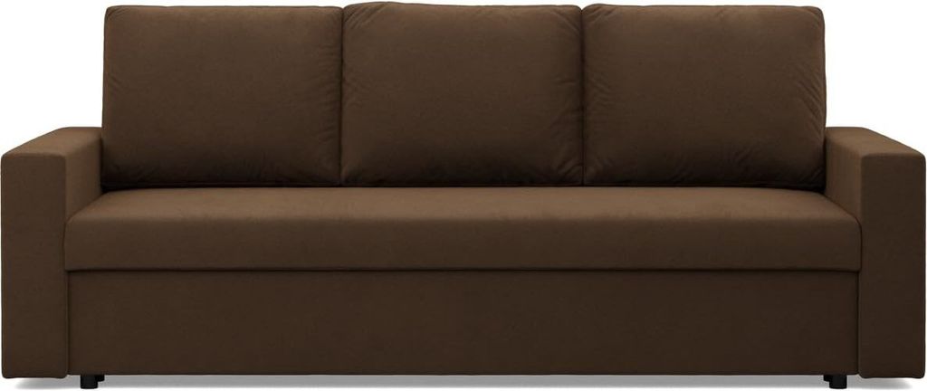Sofa mit Schlaffunktion NEO, Wohnzimmer Couch 3-Sitzer 220x92cm Bonell, Dunkelbraun