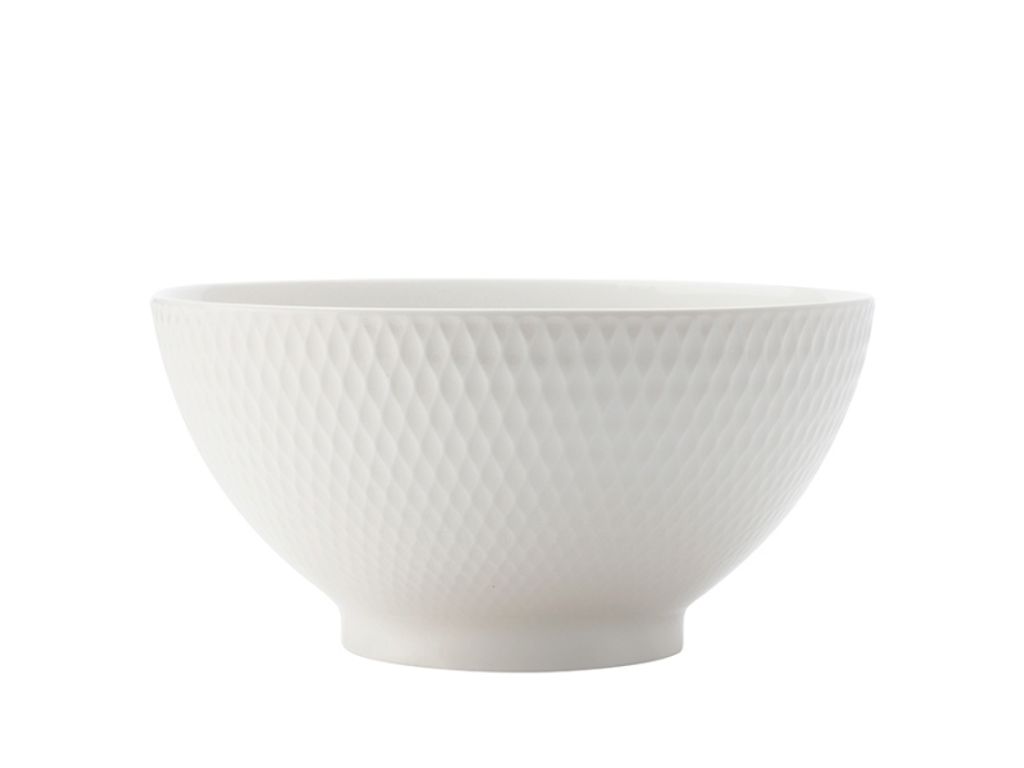Maxwell & Williams Diamonds Round Dipschale Rund, Schale, Snackschale, Porzellan, Weiß, 7 cm, DV0135