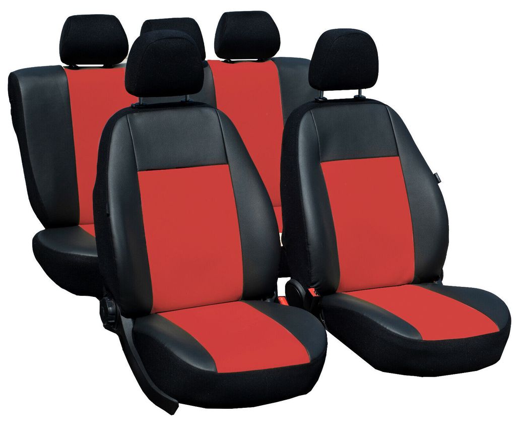 Premium Universal Autositzbezüge Sitzbezüge Sitzbezug Autositzschutz Car Covers Kunstleder Schonbezüge Rot