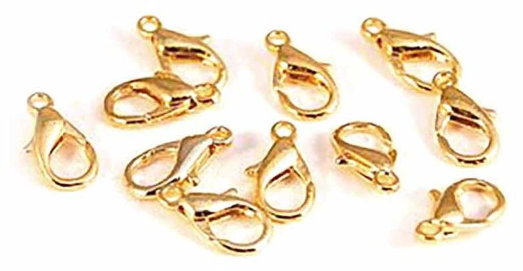 Vintageparts Karabinerverschluss goldfarben 12mm 10 Stück Produktbild 