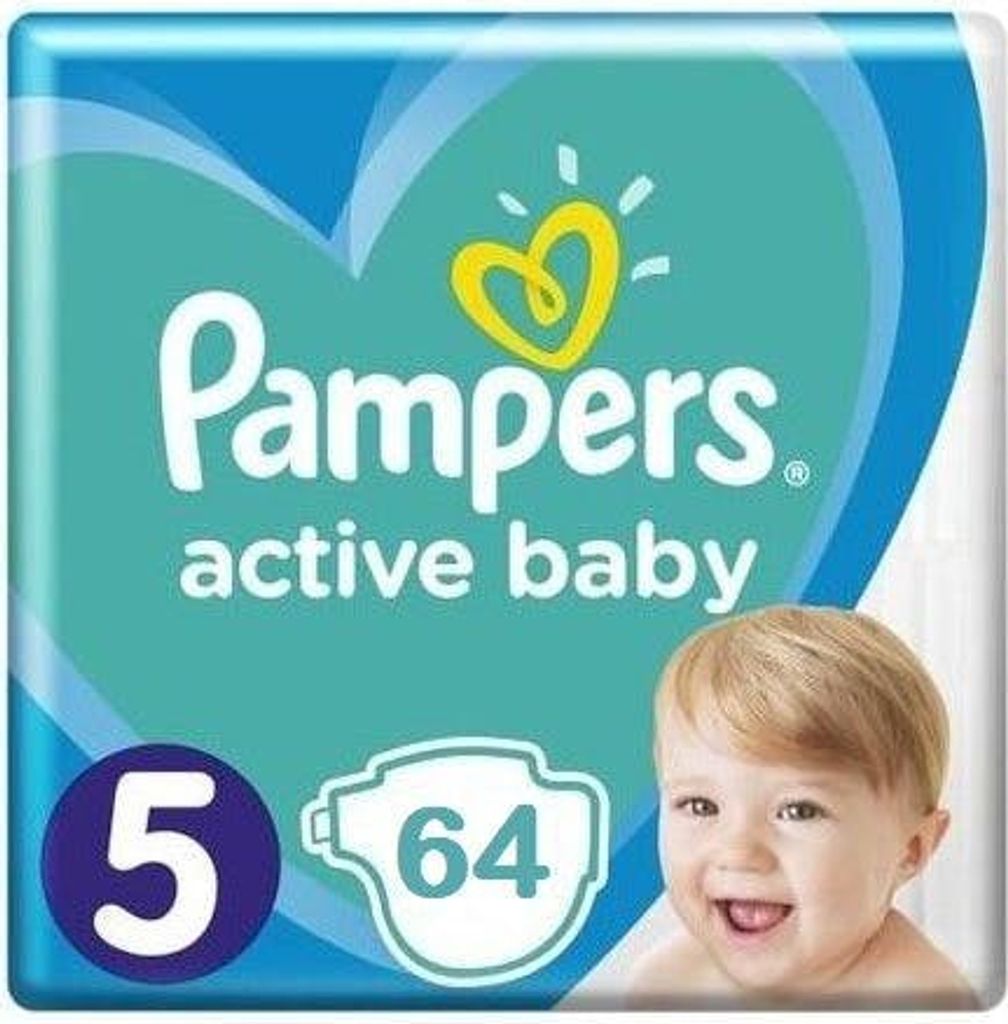 Pampers Active Baby Windeln Größe 5, 64 Stück (11-16 kg)