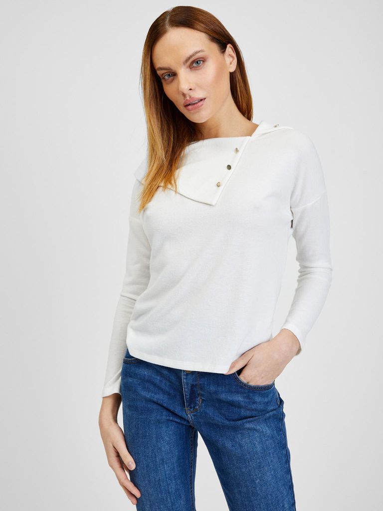 Orsay Weißes Damen T-Shirt mit dekorativen Details 180202-001000__S
