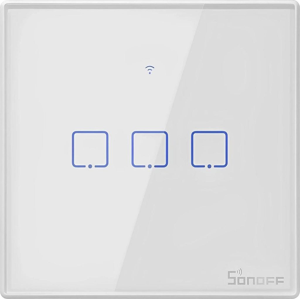 Interruttore luce Sonoff Touch triplo (UE), serie TX, 1 pz. Immagine del prodotto 