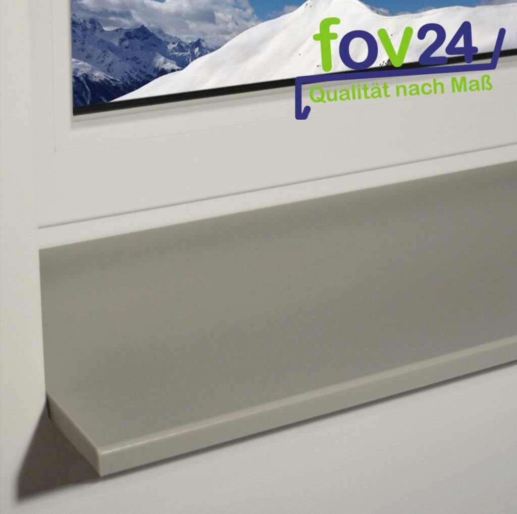 Werzalit Fensterbank Compact S18 Hellgrau, Perlstruktur Tiefe: 200 mm x Länge: 2600 mm mit ABS Kante einseitig