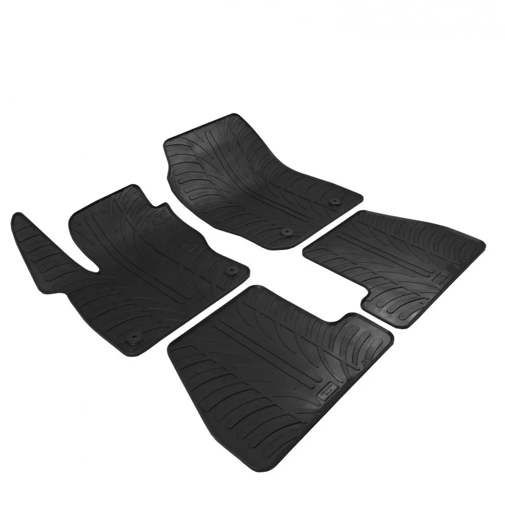 Tappetini Auto Gomma Design Pulito | Set 4 Pezzi Nero Opaco