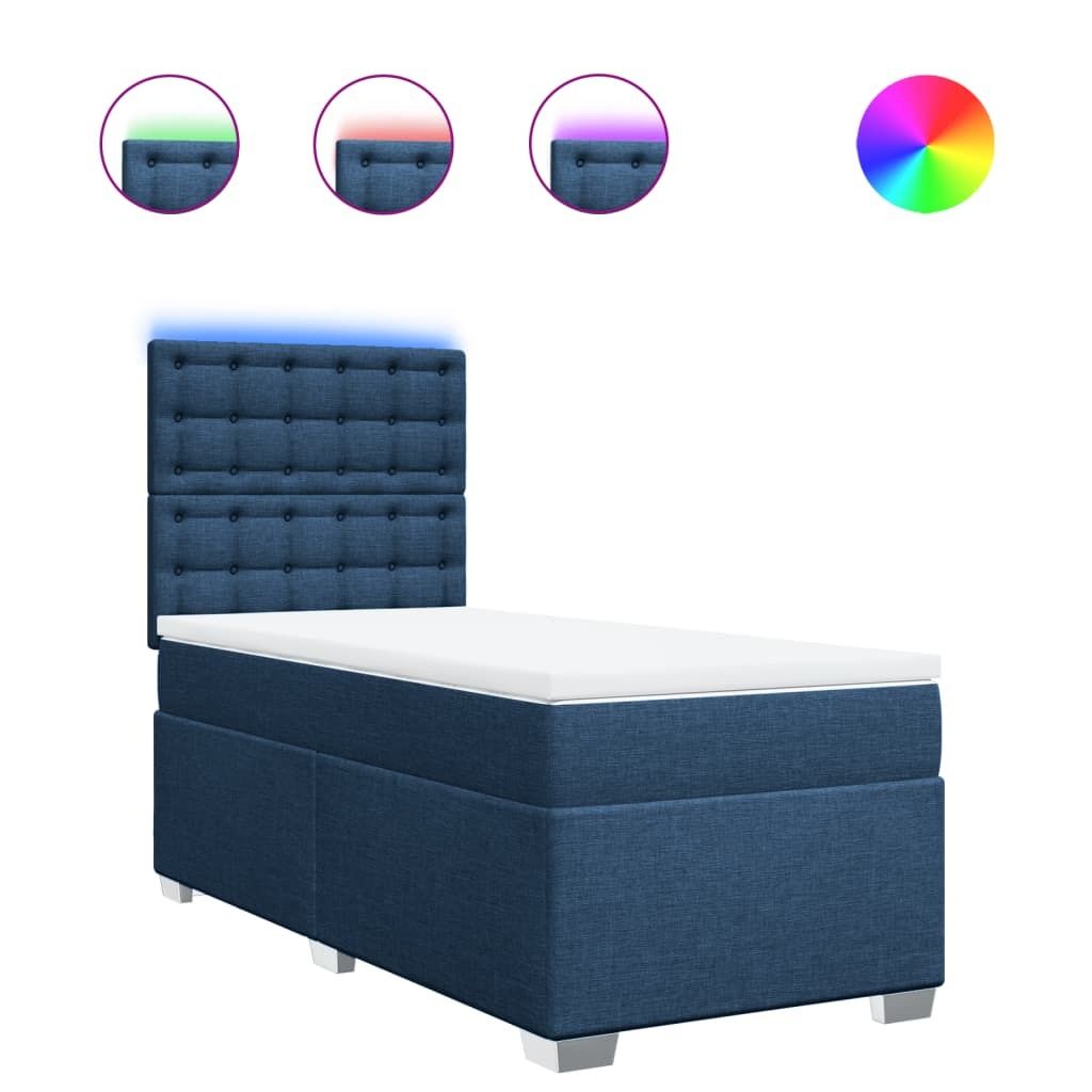 "im Sonderangebot"Boxspringbett - Einzelbett/Jugendbett mit Lattenrost - mit Matratze Blau 90x190cm Stoff - Klassische Betten DEMöbel328470