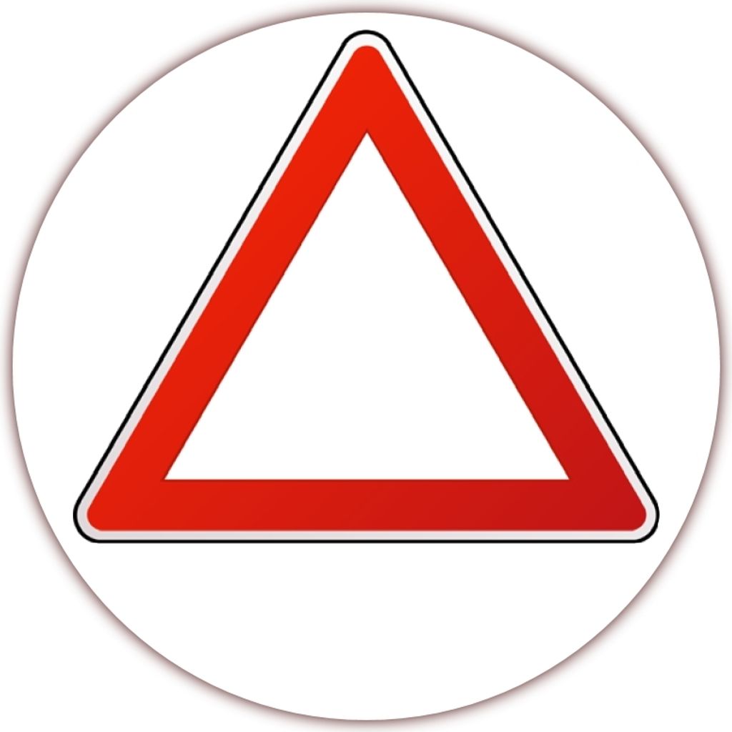 24 X Aufkleber Vorfahrt Achtung Warndreieck rund Ø 50 mm Folienaufkleber rot weiß (Auf-524)