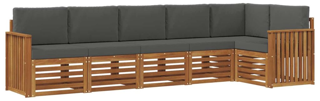 vidaXL Ecksofa Set 6 pcs Natur und Anthrazit Massivholz Akazie