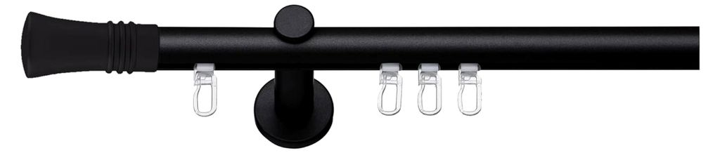 SN Deco - Innenlaufgarnitur Lyon, Ø 19mm, 1-Lauf schwarz 240cm (2x120cm inkl. Verbinder)