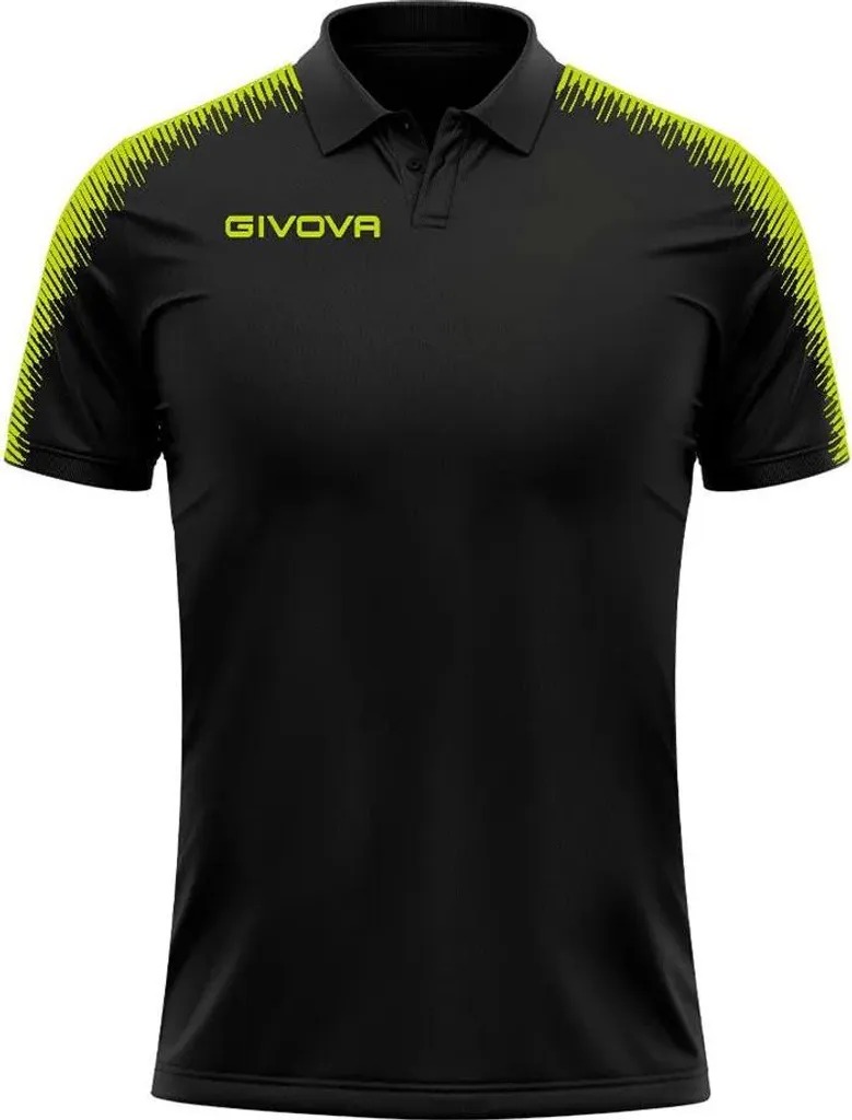 Polo de sport Givova Noir idéal pour Entraînement et Club de Foot