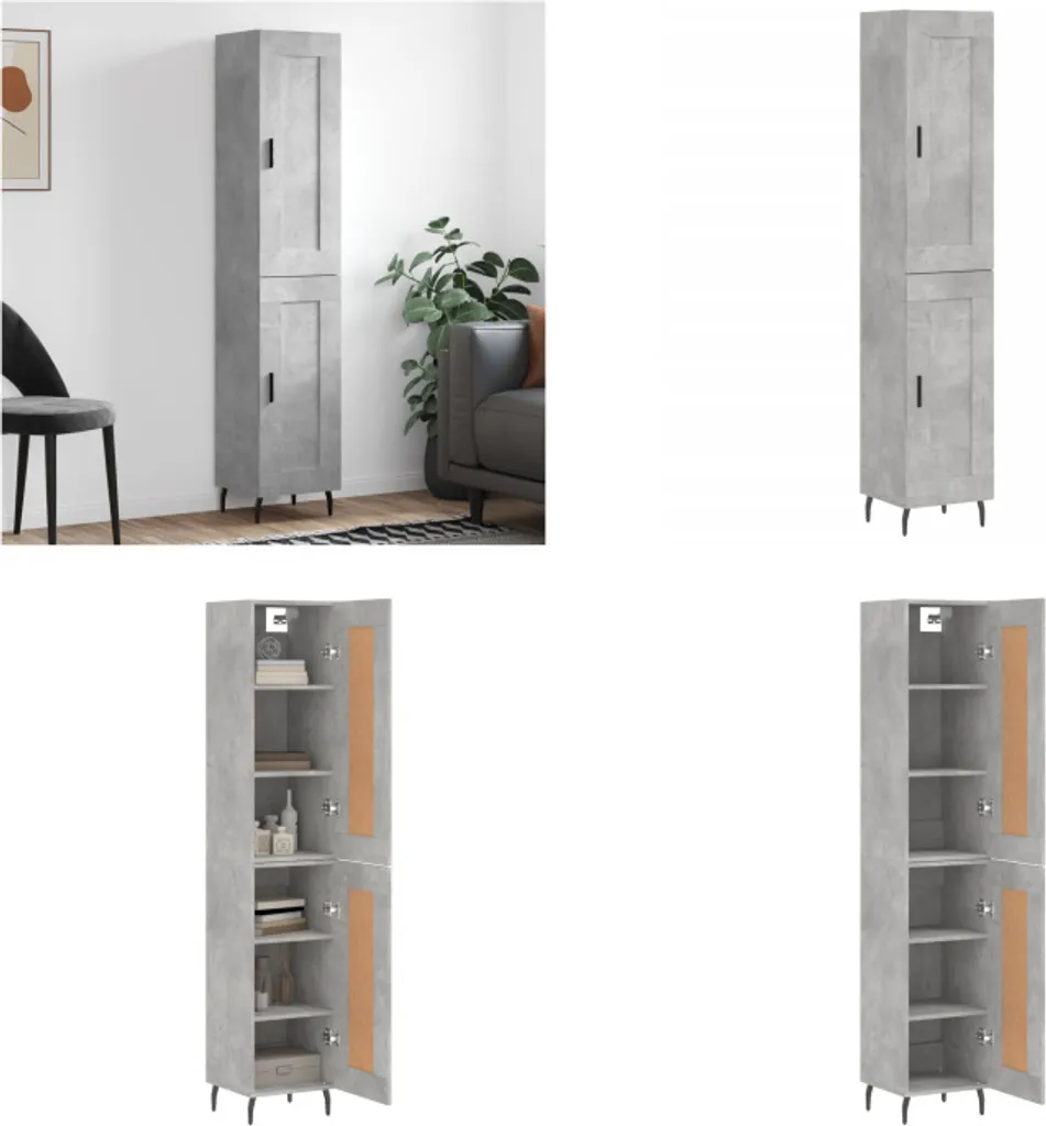 Credenza Highboard vidaXL Grigio Cemento - Il Look Loft per Te