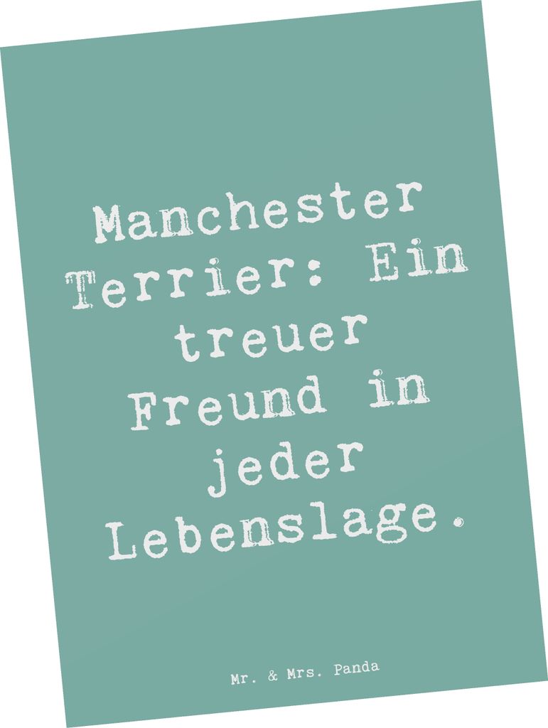 Mr. & Mrs. Panda Postkarte Spruch Manchester Terrier Freundschaft - Meeresbrise - Geschenk, Hunderassen, Hunderasse, Hund, einzelkarte, sportlicher...