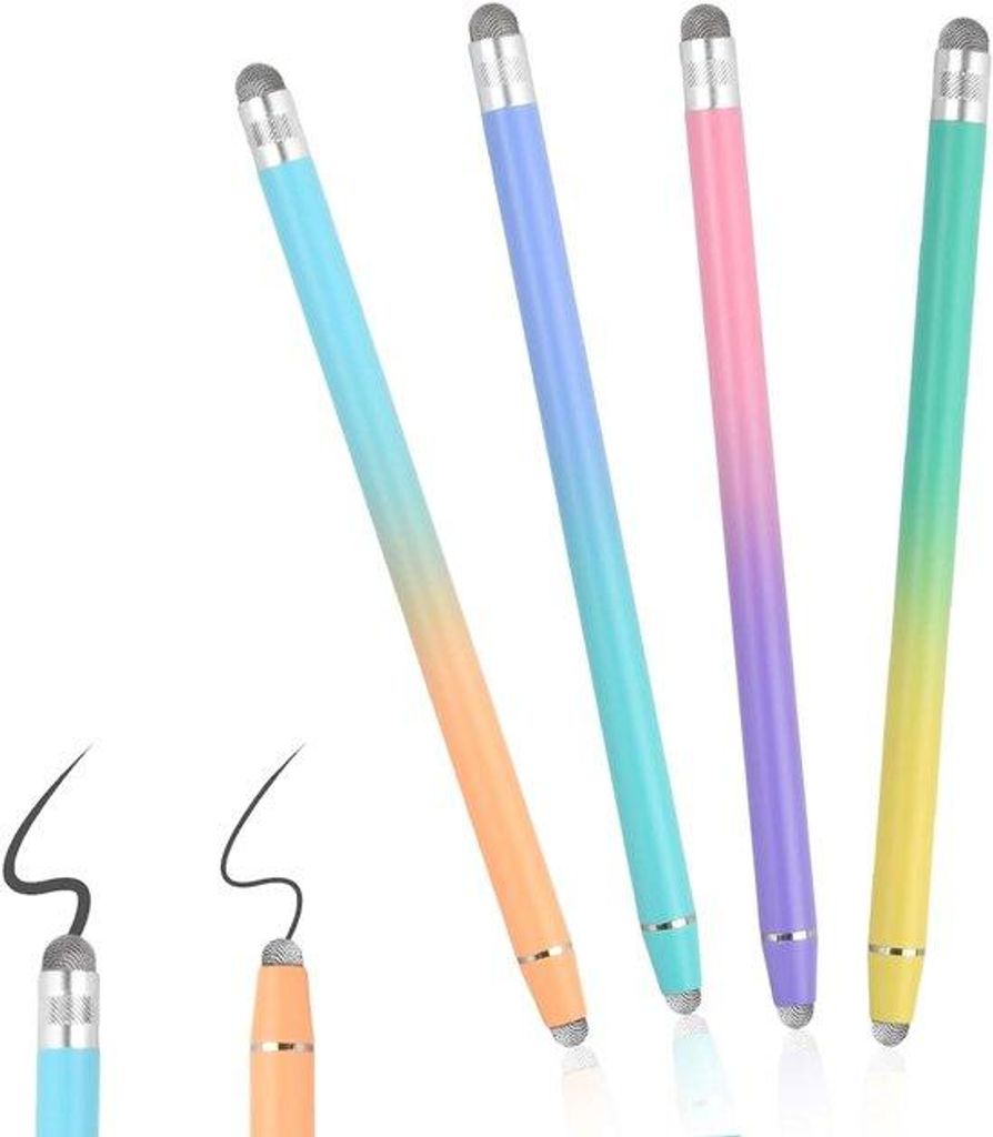 Universal multitouch-Touchstift, 4er Set, 2-in-1 kapazitive Touchstift für Android/iOS-Smartphones und Tablets