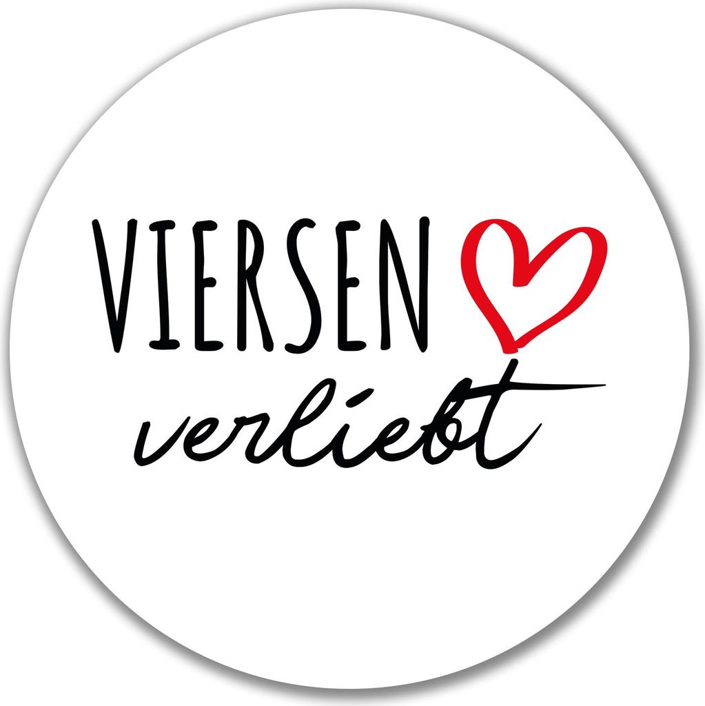 Huuraa Aufkleber Viersen verliebt 10cm rund Sticker Geschenkidee