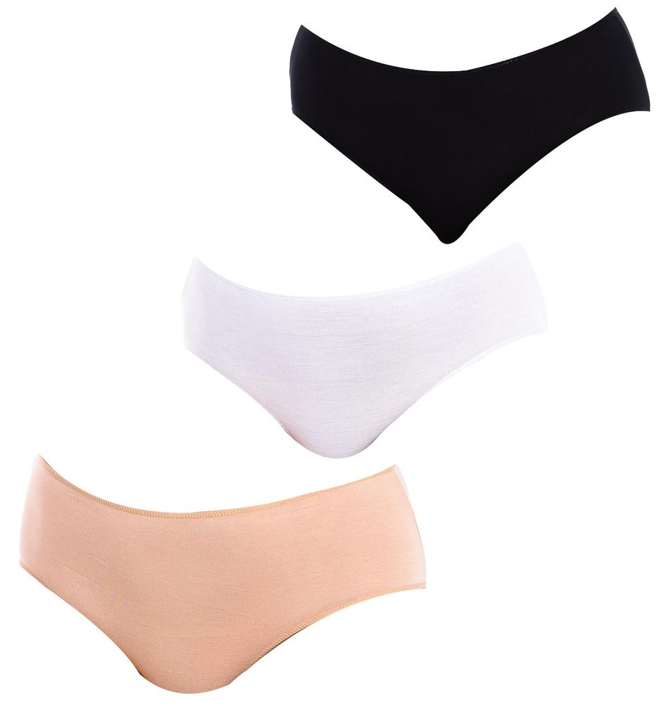 Q-EN 3er-Pack klassische Bambus-Slips für Damen Q904