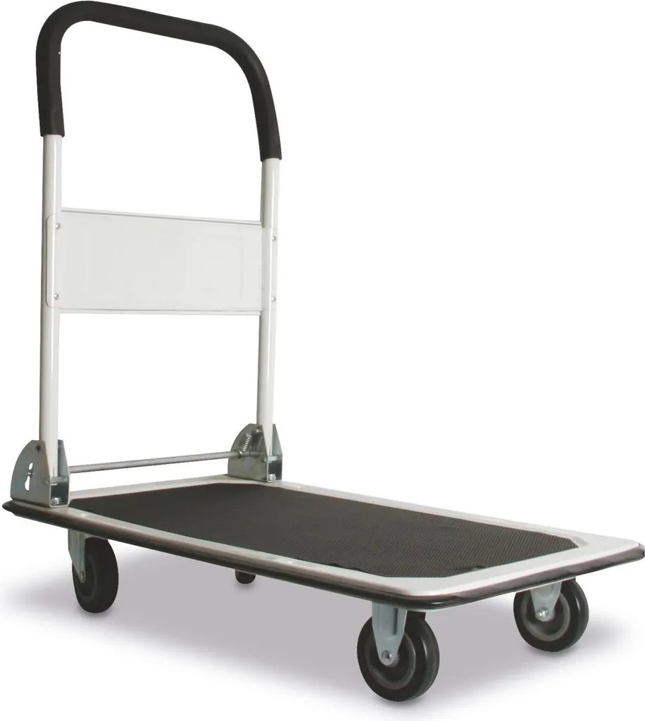 Diable à plateforme 74x48 cm - Chariot manuel 150 kg - Plateau robuste