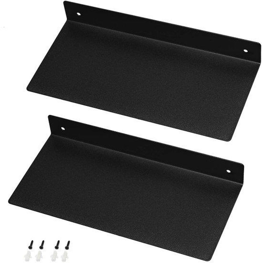 Schwarzes Metall-Regal 30cm, 2-teilig, Wandmontage