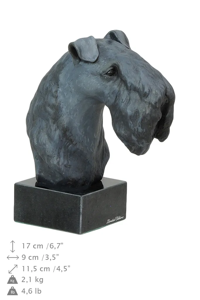 Sculpture Kerry Blue Terrier Peinte à la Main - Édition Art-Dog Signée