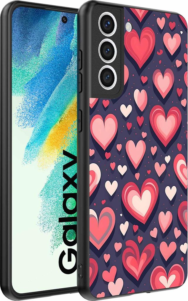 Geeignet für Samsung Galaxy S21 FE Telefon Fall mit Herzen Impressum - TPU Backcover Fall mit Herz-Design - Smartphonica