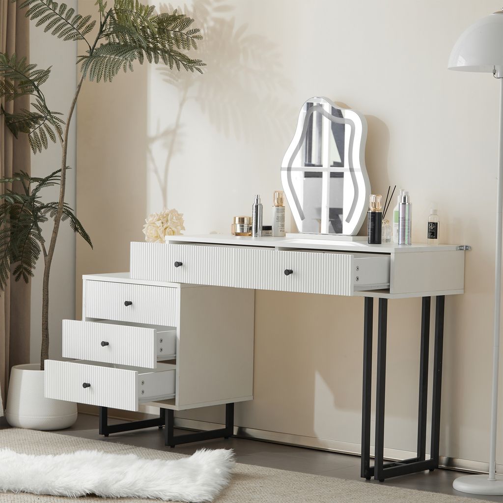 MERAX Coiffeuse Coiffeuse avec miroir LED en forme de nuage Image du produit 