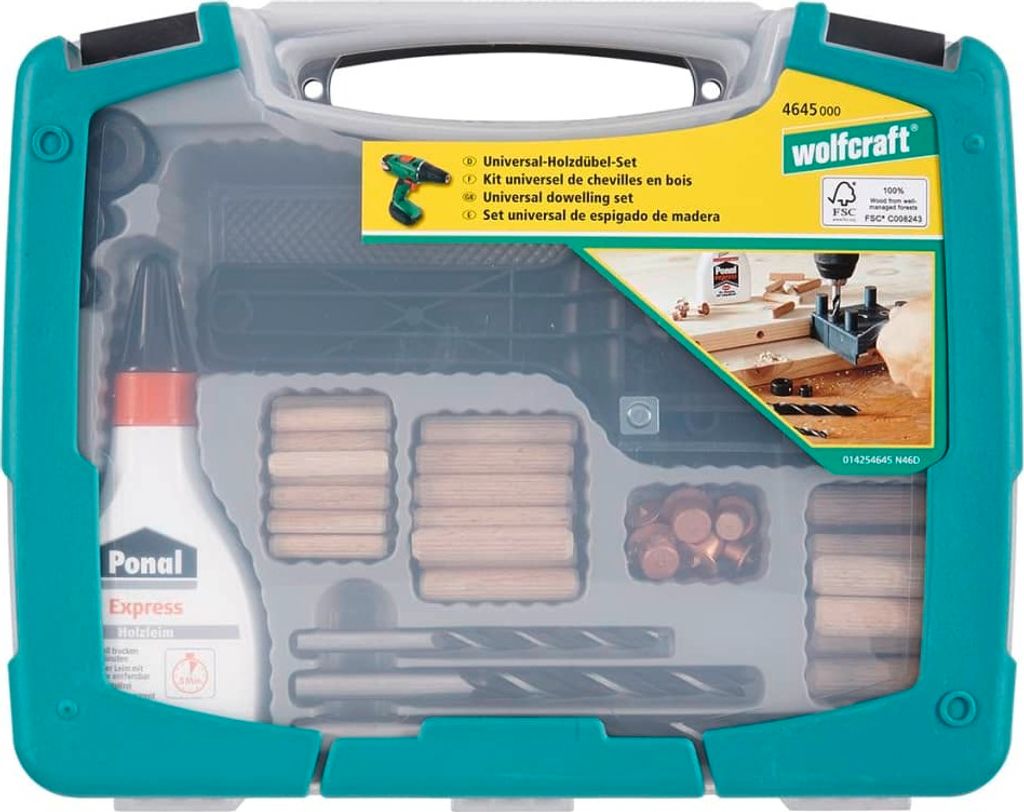 Wolfcraft Jeu de chevilles universelles 78 pcs. 4645000 Image du produit 