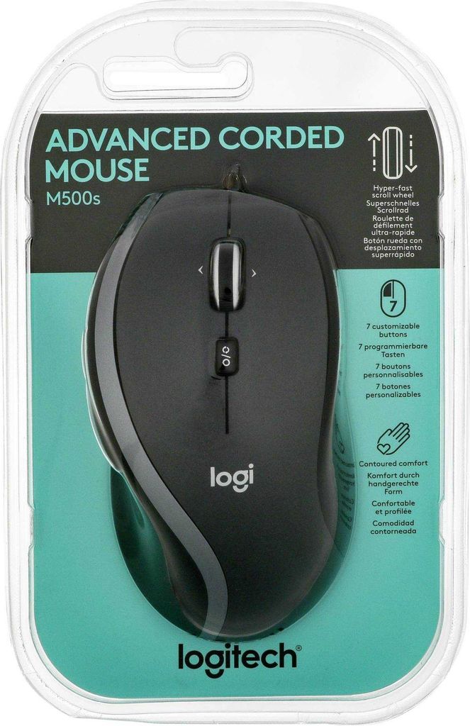 Logitech USB Mouse M500s black retail Produktbild 