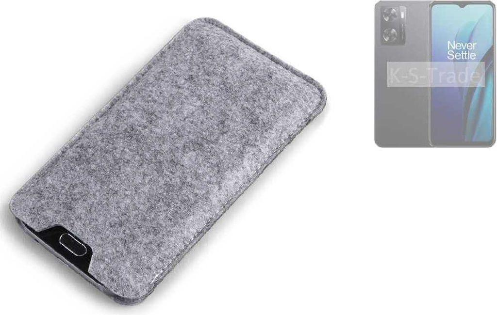 K-S-Trade Filz Handyhülle kompatibel mit OnePlus Nord N20 SE Schutzhülle Filztasche Filz Tasche Case Sleeve Handy Hülle Filzhülle grau