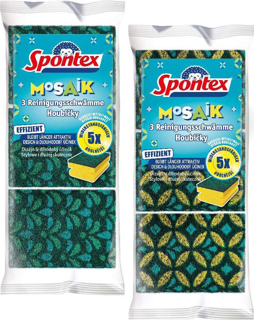 Spontex Schwamm Mosaik 19411056 sort. 3St. Produktbild
