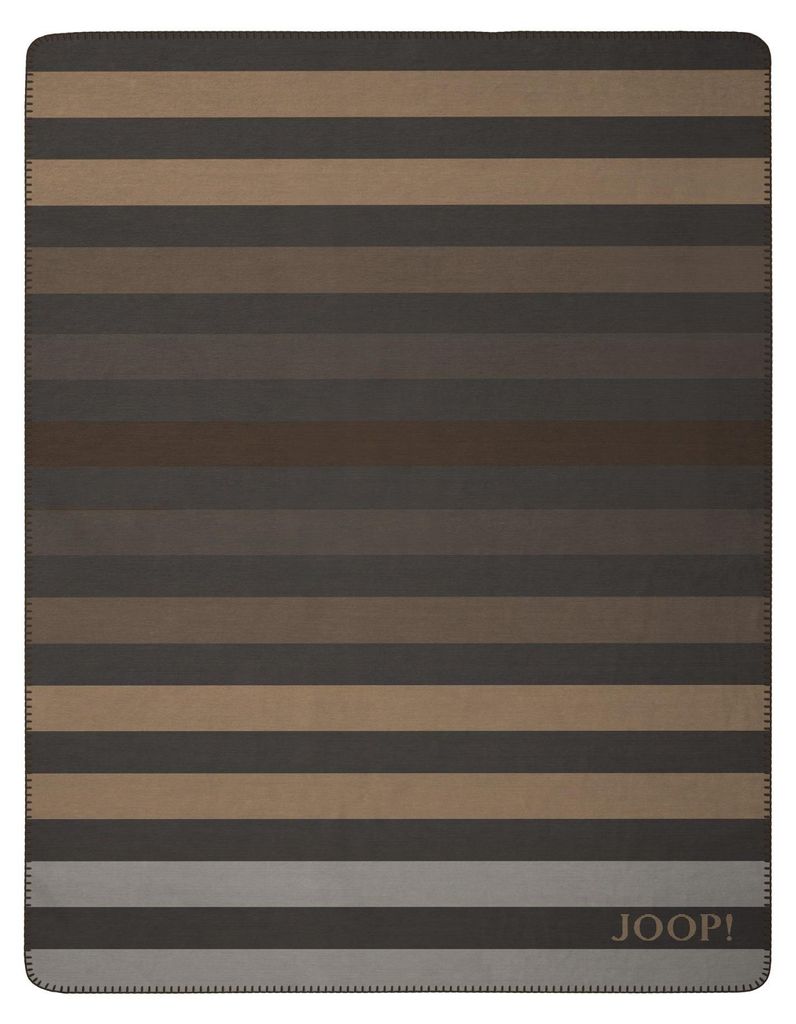 Wohndecke - 150 x 200 cm - Mehrfarbig - Streifenmuster - mit Zierstich