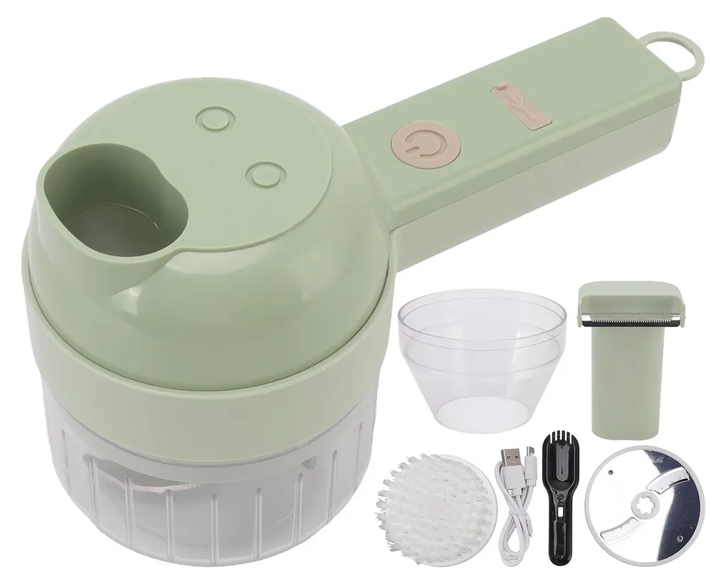 Coupe-légumes électrique 4 en 1 USB 200ml - Mini Hachoir sans Fil Ail