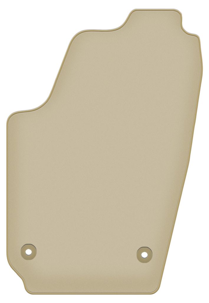 Fahrerfußmatte Velours PREMIUM beige passend für Seat Cordoba II (2002-2009, Limousine) – mit Befestigungen – passgenau