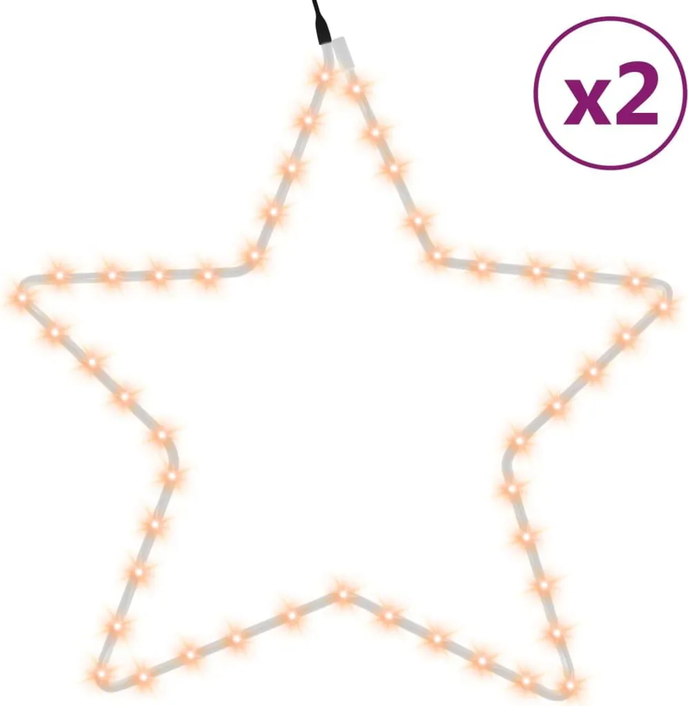 Grandes Étoiles Lumineuses 48 LED 56 cm - Éclairage Noël Blanc Chaud