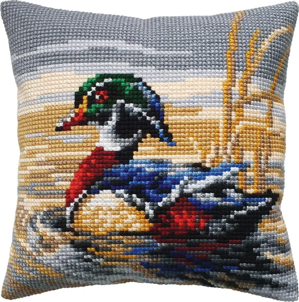 CDA Set de Coussins Point de Croix Mandarin-Enterich Imprimé 40x40cm