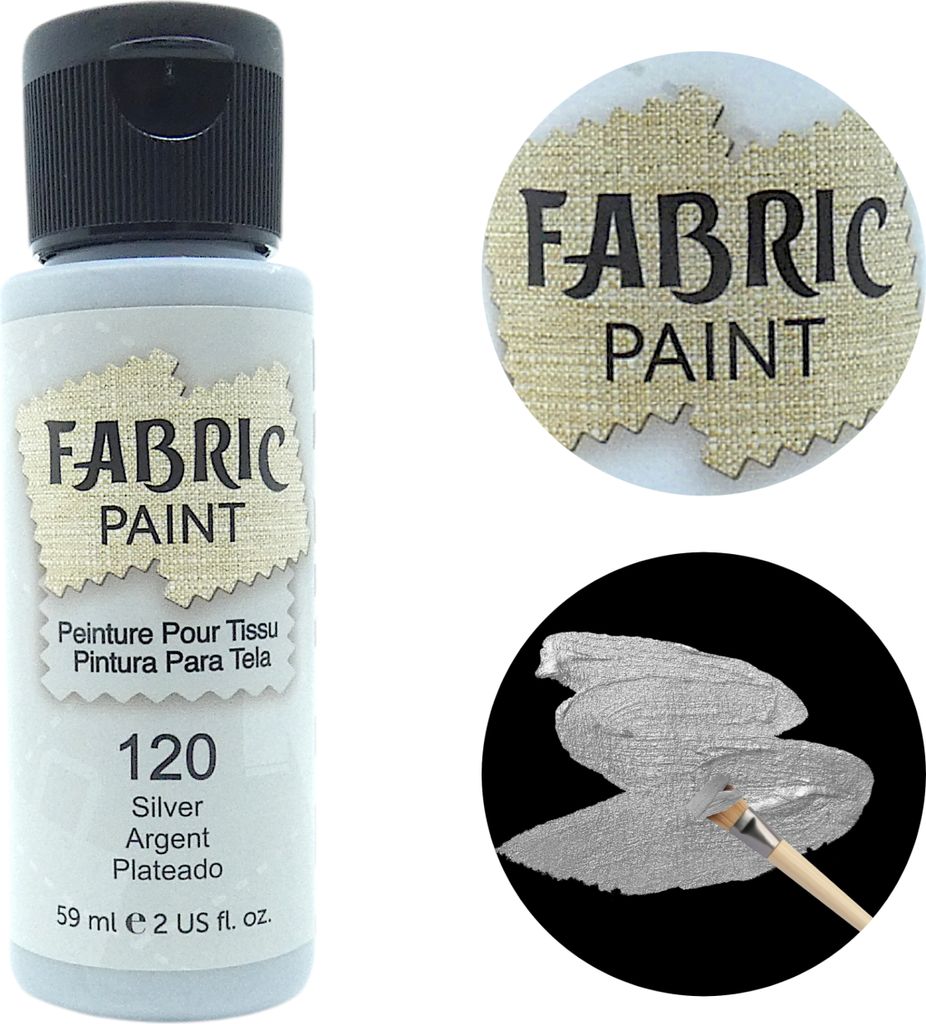 Farba do tkanin Jasnych i Ciemnych Srebrna Aureuo 59ml Zdjęcie produktu 
