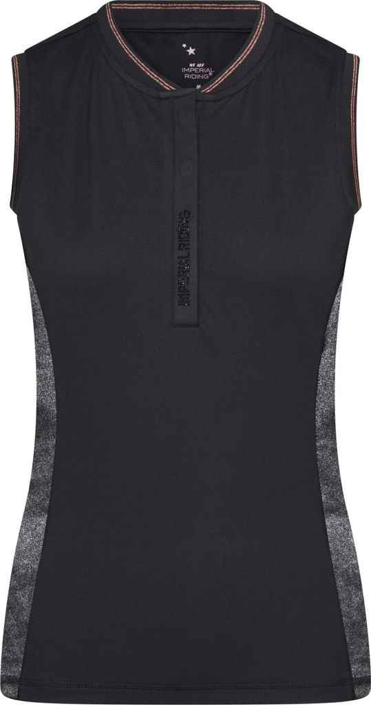 Imperial Riding Tech Top Royalty Sporttop ärmellos schwarz mit roségold Glitzer, Größe:S