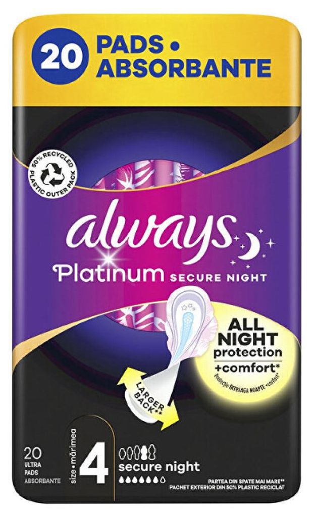Always Podpaski Platinum Night Extra 20 sztuk Produktbild 