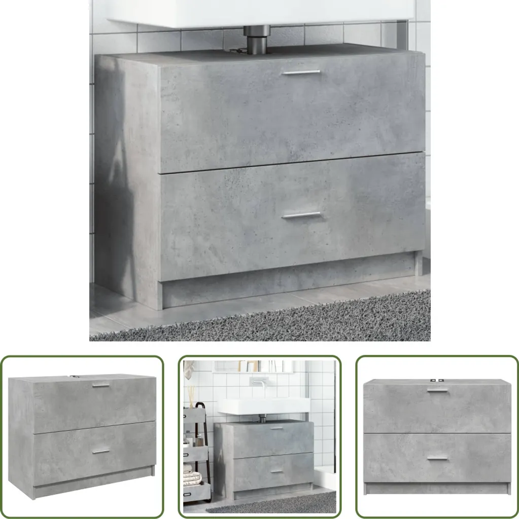 Mobile Sottolavabo Grigio Cemento 78 cm | Salvaspazio Bagno Moderno