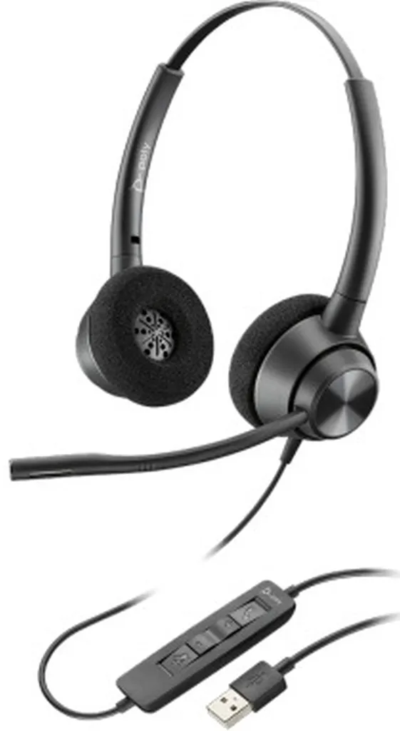 Micro-casque Poly EncorePro 320 USB-A avec micro antibruit pour PC Mac