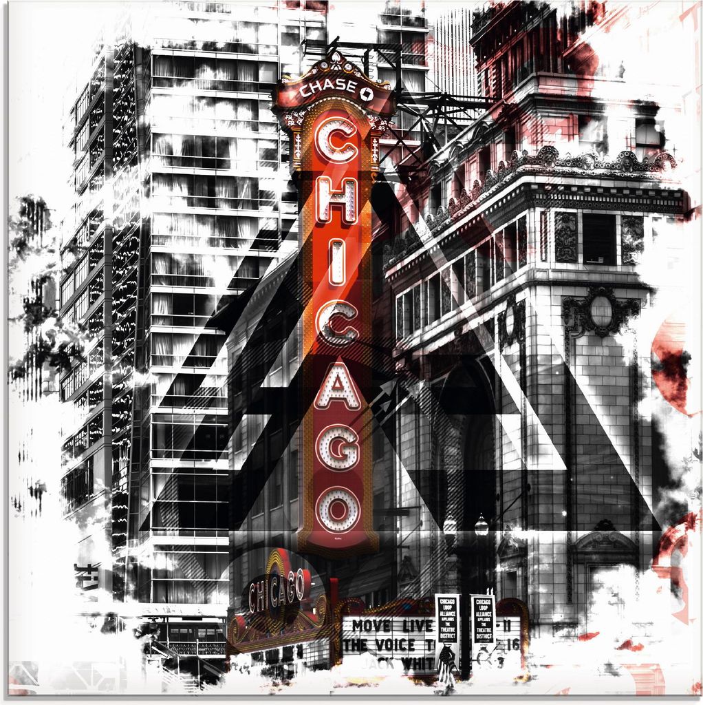 ARTland Glasbild Chicago II Größe: 20x20 cm