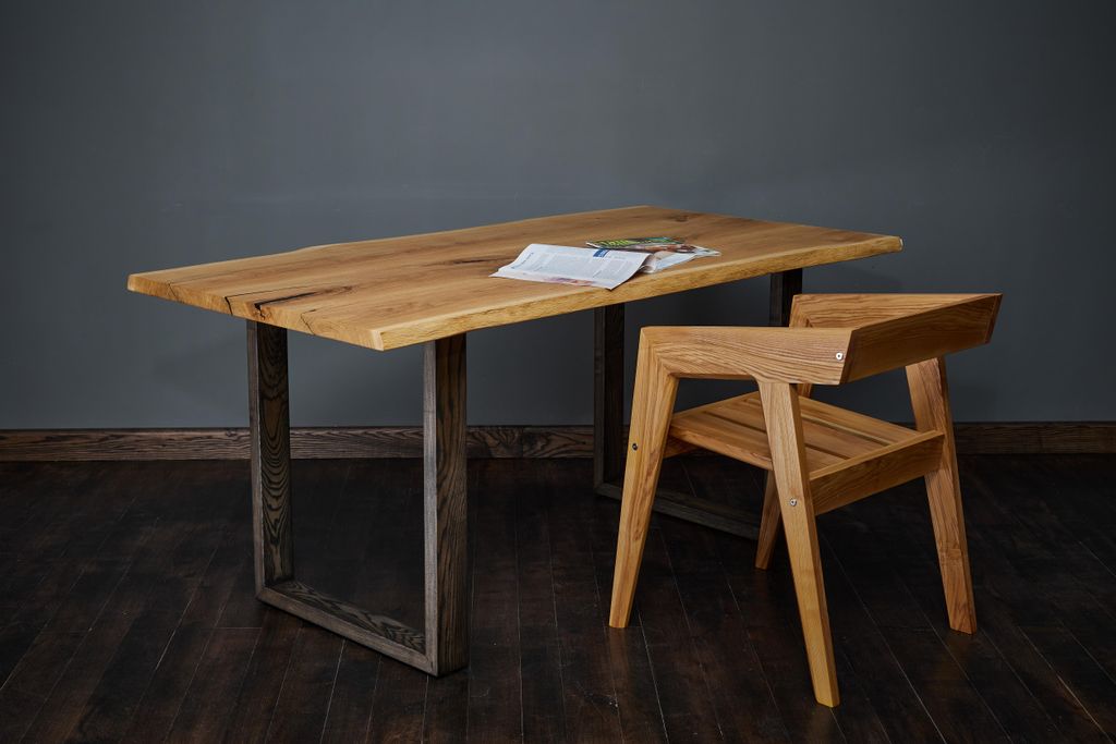 tømmermann Baumkantentisch Esszimmertisch Massivholz Esstisch Holz Massiv Schreibtisch 160x74 Küchentisch Holztisch Eiche Esszimmer Tisch Dining ...