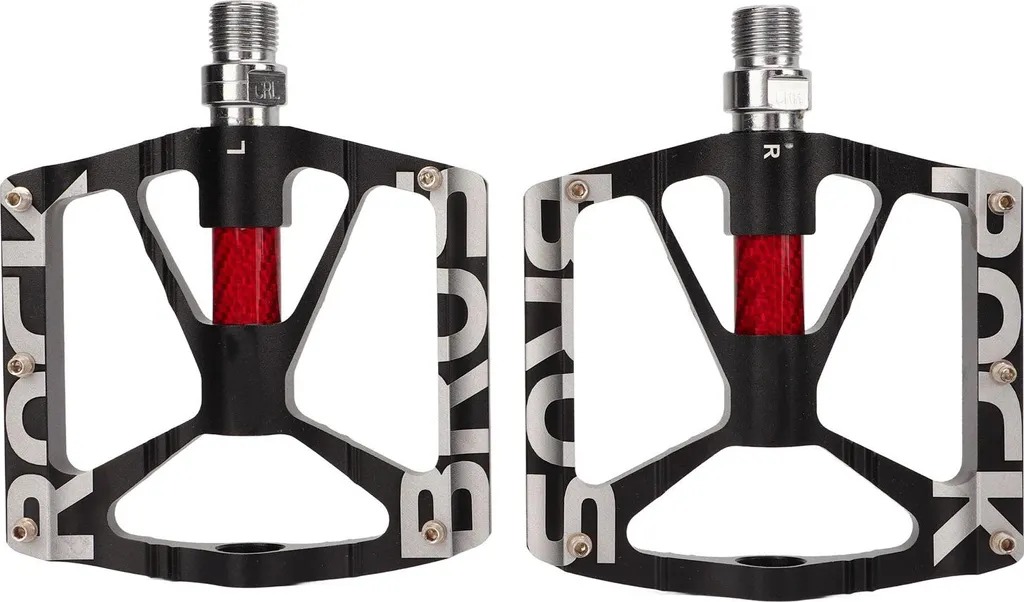 Pédales de Vélo Légères en Aluminium Creusé Noires Antidérapantes