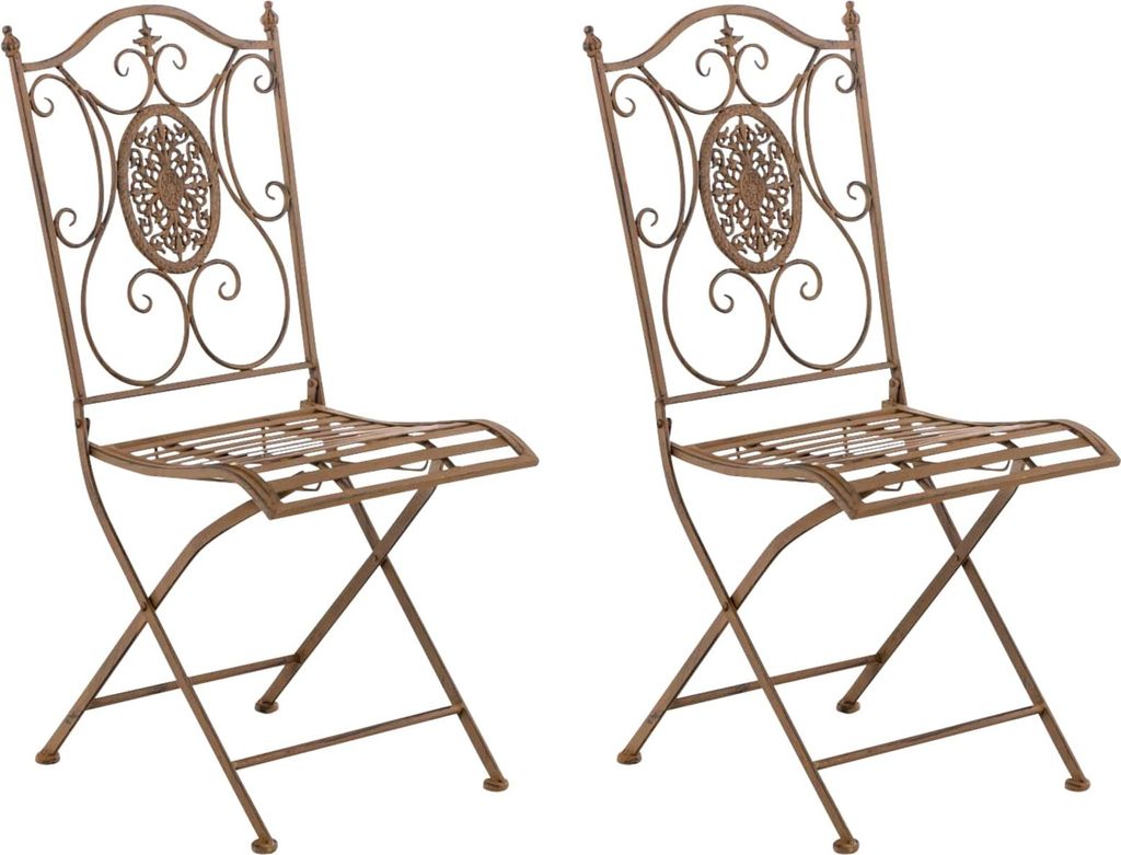 CLP 2er Set Gartenstühle Sibell Farbe:antik braun
