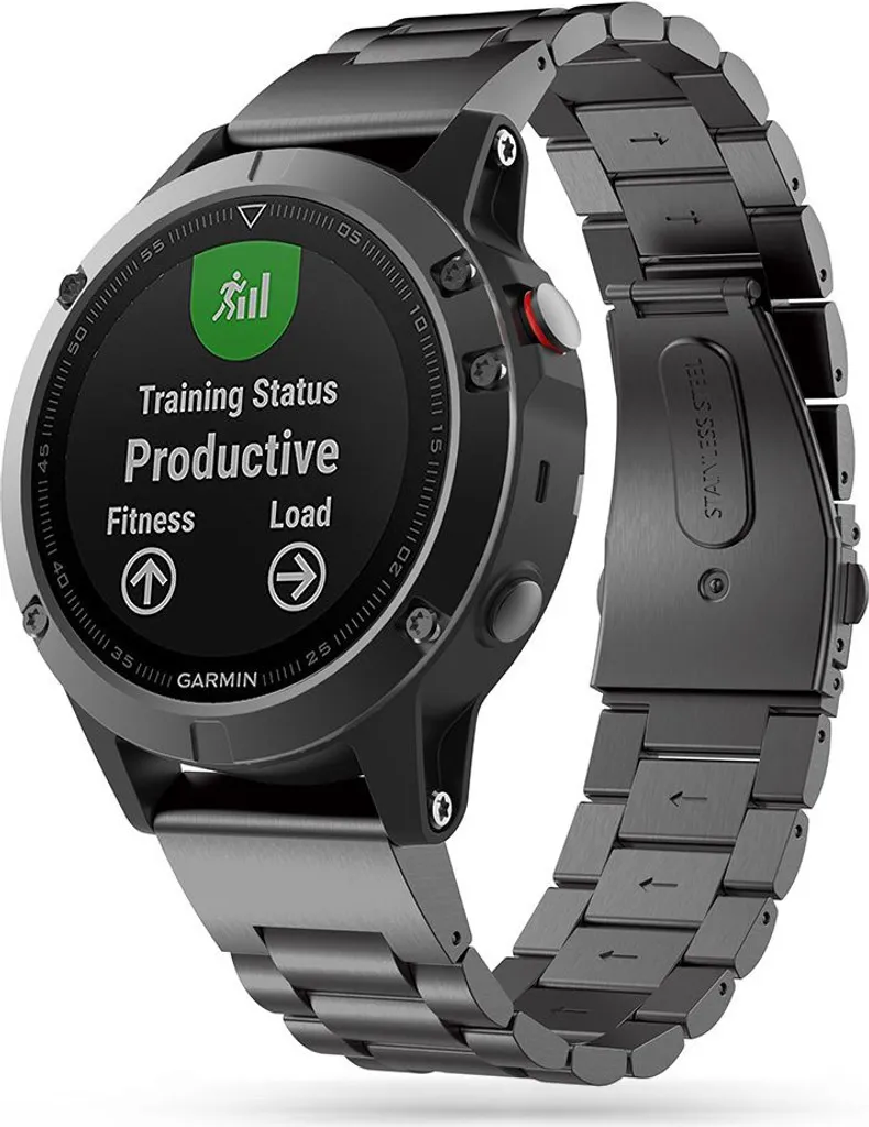 Bracelet Acier Inoxydable Noir Tech-Protect pour Garmin Fenix 5/6/7