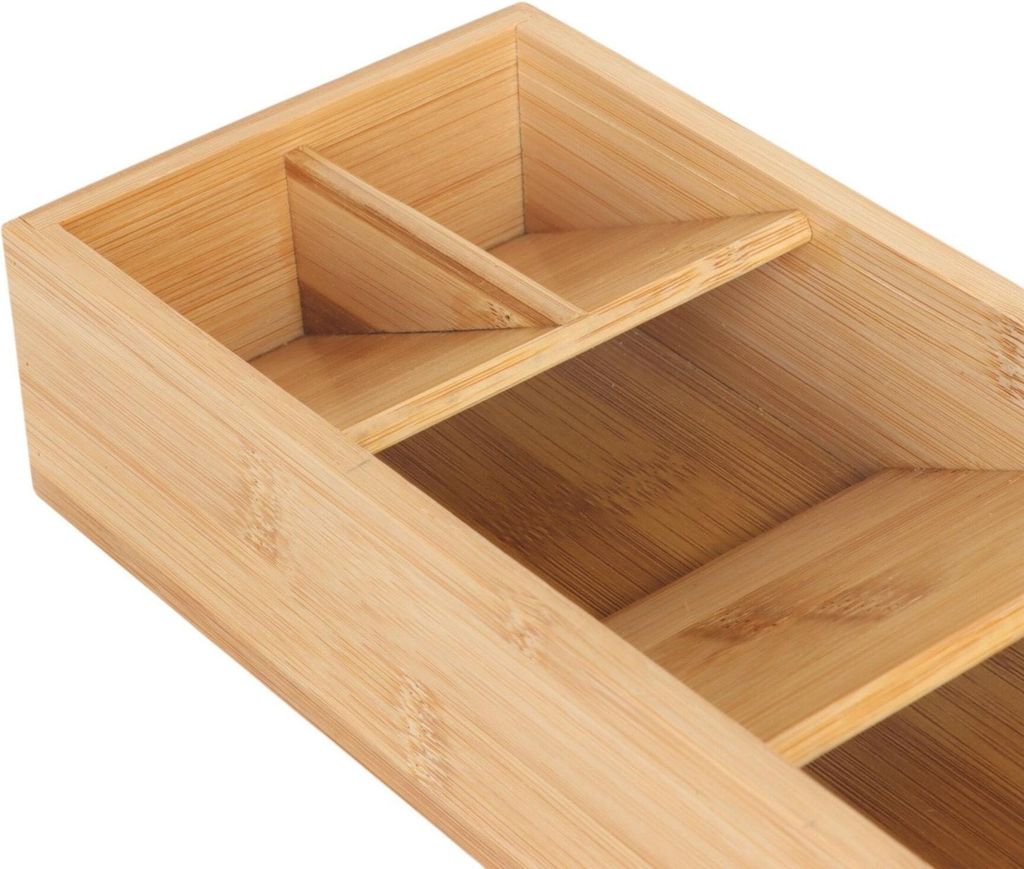 Besteckkasten aus Bambus, 5 Fächer, platzsparendes Design